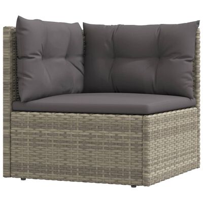 vidaXL Set Divani da Giardino 8 pz con Cuscini in Polyrattan Grigio