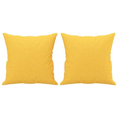 vidaXL Cuscini Decorativi 2 pz Giallo Chiaro 40x40 cm in Tessuto