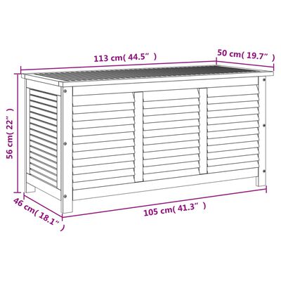 vidaXL Contenitore Giardino con Feritoia 113x50x56cm Massello Acacia