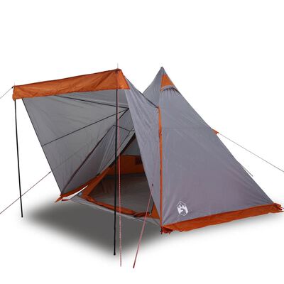 vidaXL Tenda Familiare Tipi per 6 Persone Grigia Impermeabile