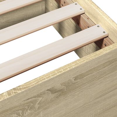 vidaXL Giroletto Cassetti Rovere Sonoma 200x200 cm Legno Multistrato