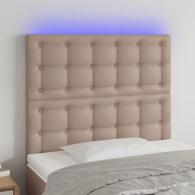 vidaXL Testiera a LED Cappuccino 100x5x118/128 cm in Similpelle