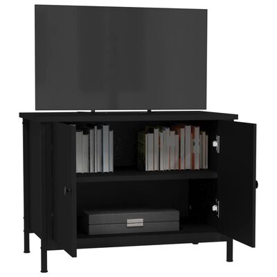 vidaXL Mobile Porta TV con Ante Nero 60x35x45 cm in Legno Multistrato