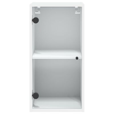 vidaXL Mobile a Muro con Ante in Vetro Bianco 35x37x68,5 cm