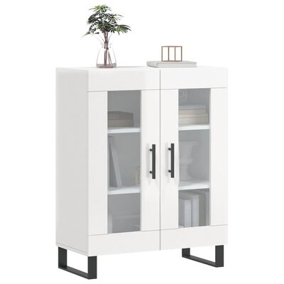 vidaXL Credenza 69,5x34x90 cm in Legno Multistrato Bianco Lucido