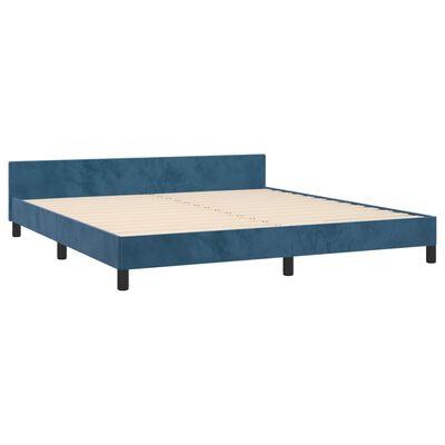 vidaXL Giroletto senza Materasso Blu Scuro 160x200 cm in Velluto