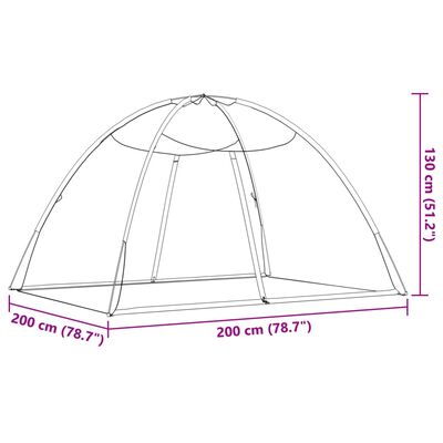 vidaXL Zanzariera Mongolia con Porte 220 Rete Nera 200x150x140 cm