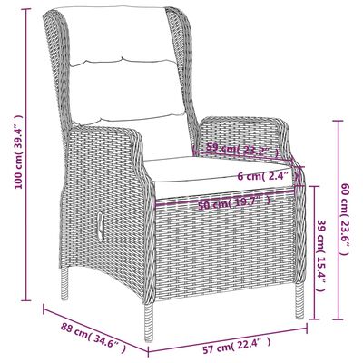 vidaXL Set da Pranzo da Giardino 5 pz Grigio Scuro