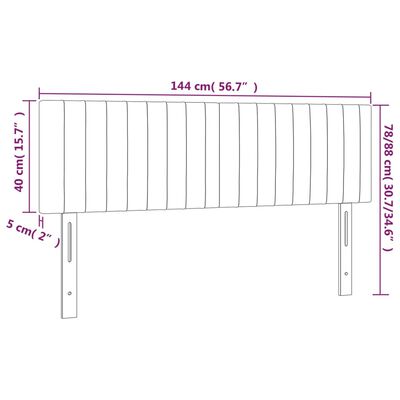 vidaXL Testiere 2 pz Grigio Chiaro 72x5x78/88 cm in Tessuto