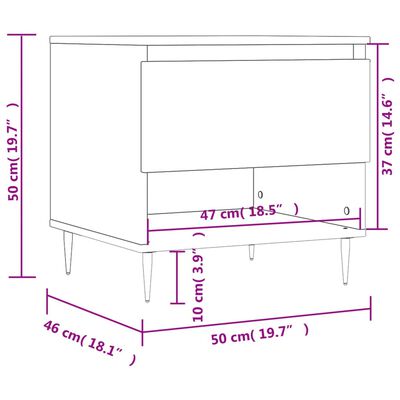 vidaXL Tavolini Salotto 2pz Bianco Lucido 50x46x50cm Legno Multistrato