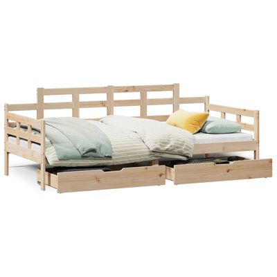 vidaXL Dormeuse con Cassetti 80x200 cm in Legno Massello di Pino