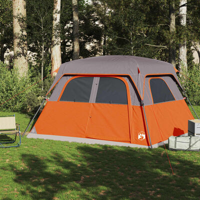 vidaXL Tenda Familiare a Cabina 6 Persone Arancione Impermeabile