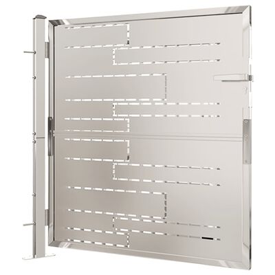 Cancello da Giardino in acciaio inox design moderno con maniglia varie  misure dimensioni: 100 x 75