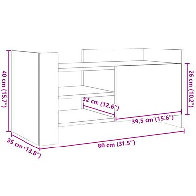 vidaXL Mobile Porta TV Rovere Marrone 80x35x40 cm in Legno Multistrato