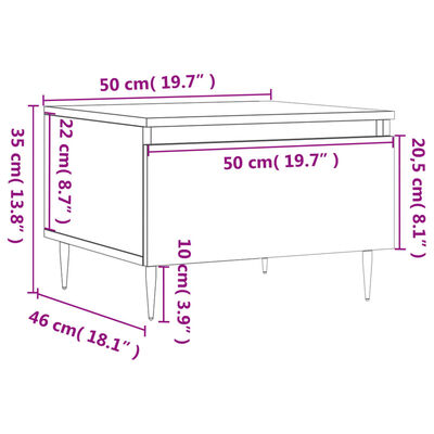 vidaXL Tavolini da Salotto 2pz Bianchi 50x46x35cm in Legno Multistrato