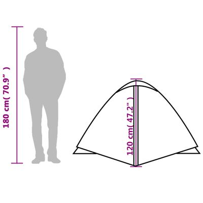 vidaXL Tenda da Campeggio a Cupola per 3 Persone Verde Impermeabile