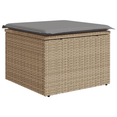 vidaXL Set Divano da Giardino 10 pz con Cuscini Beige Misto Polyrattan