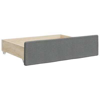 vidaXL Cassetti da Letto 2pz Grigio Scuro Legno Multistrato e Tessuto