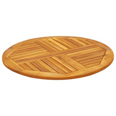 vidaXL Piano per Tavolo Ø80x2,2 cm Rotondo in Legno Massello di Acacia