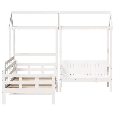 vidaXL Set Dormeuse e Panca con Tetto Bianco 90x190cm Massello Pino