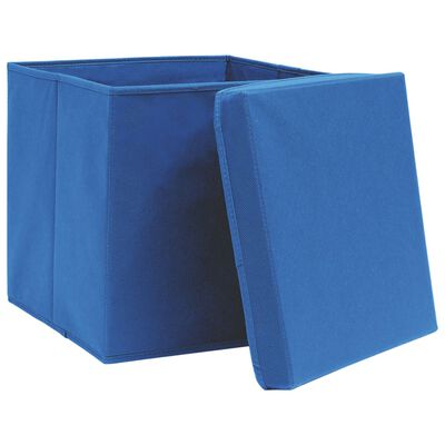 Set di scatole quadrate portaoggetti 32x32 cm con coperchio di colore  azzurro Vida XL - Habitium®