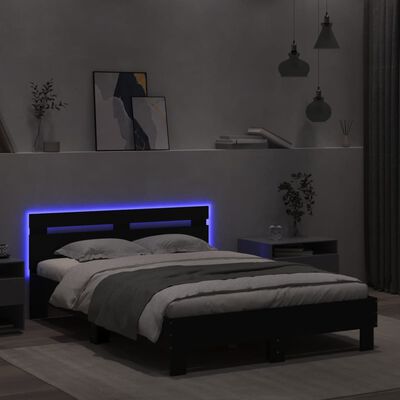 vidaXL Giroletto con Testiera e LED Nero 135x190 cm