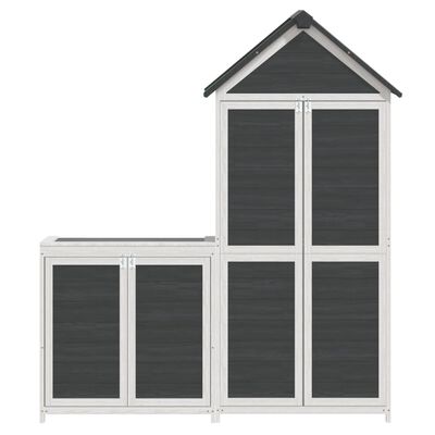 vidaXL Set Rimessa Attrezzi Giardino 2pz Grigio Legno Massello Pino