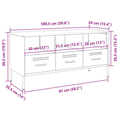 vidaXL Mobile TV Rosa 100,5x39x50,5 cm in Acciaio