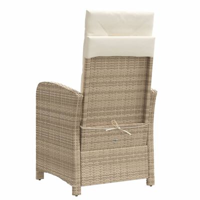 vidaXL Sedie Reclinabili da Giardino 2pz con Cuscini Beige Polyrattan