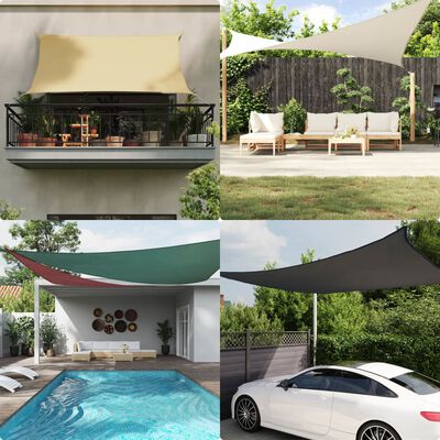 vidaXL Vela Parasole Grigio Chiaro 3x3x4,24 m 100% Poliestere Oxford