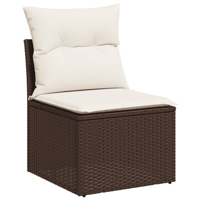 vidaXL Set Divani da Giardino 6 pz con Cuscini Marrone in Polyrattan