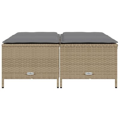 vidaXL Sgabelli da Giardino con Cuscini 4 pz Beige in Polyrattan