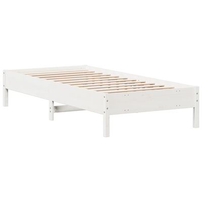 vidaXL Letto senza Materasso Bianco 90x200 cm Legno Massello di Pino