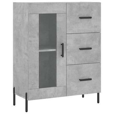 vidaXL Credenza Grigio Cemento 69,5x34x180 cm in Legno Multistrato