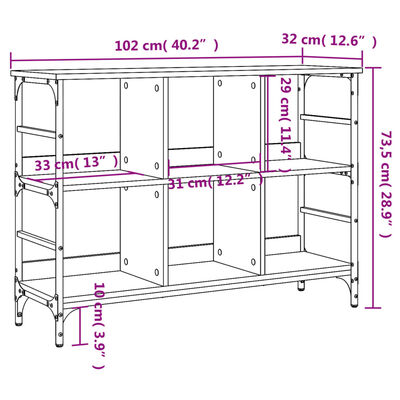 vidaXL Credenza Grigio Sonoma 102x32x73,5 cm in Legno Multistrato