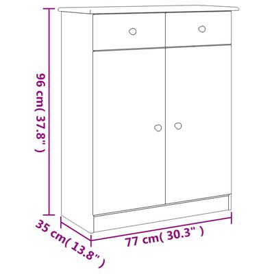 vidaXL Scarpiera ALTA 77x35x96 cm in Legno Massello di Pino