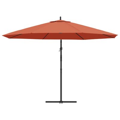 vidaXL Ombrellone a Sbalzo Palo in Alluminio 350 cm Terracotta