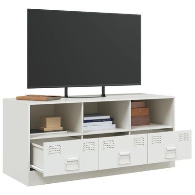 vidaXL Mobile Porta TV Bianco 99x39x44 cm in Acciaio