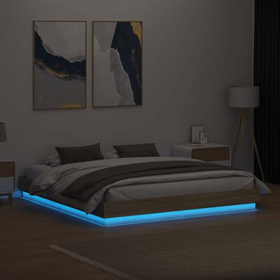 vidaXL Giroletto con Luci LED Rovere Sonoma 180x200 cm