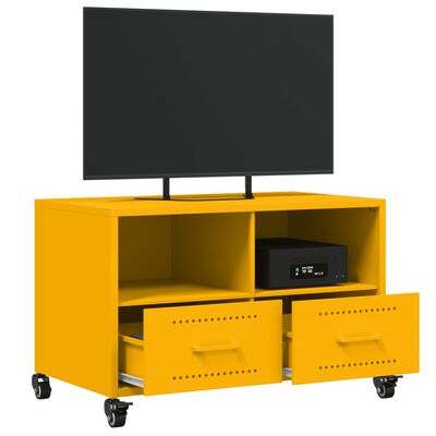 vidaXL Mobile TV Giallo Senape 68x39x43,5 cm in Acciaio