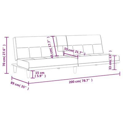 vidaXL Divano Letto con Portabicchieri in Tessuto Grigio Scuro