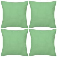 vidaXL Federe 4 pz per Cuscini in Cotone Verde Mela 40 x 40 cm