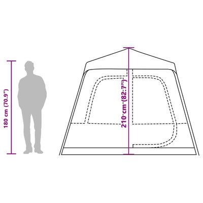 vidaXL Tenda Familiare a Cupola 8 Persone Verde a Rilascio Rapido