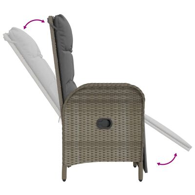 vidaXL Set da Pranzo da Giardino 5 pz con Cuscini in Polyrattan Grigio