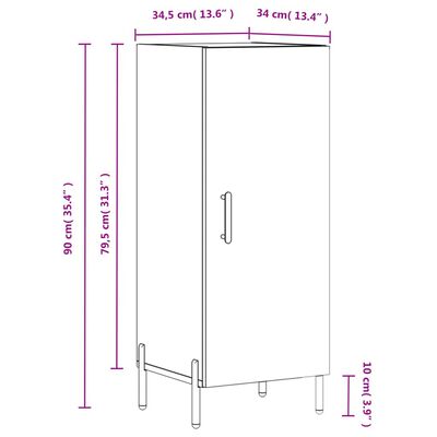 vidaXL Credenza Grigio Sonoma 34,5x34x90 cm in Legno Multistrato