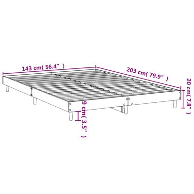 vidaXL Giroletto senza Materasso Rovere Sonoma 140x200cm in Truciolato