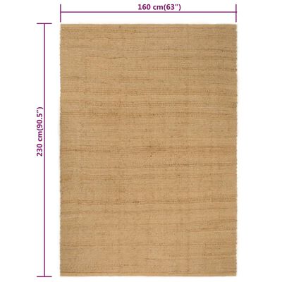 vidaXL Tappeto Rettangolare Naturale 160x230 cm in Juta