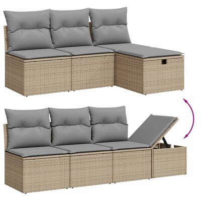 vidaXL Set Divano da Giardino 8 pz con Cuscini Beige Misto Polyrattan