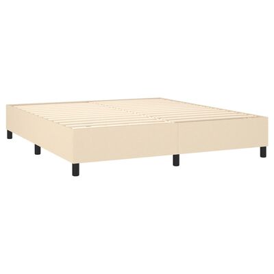 vidaXL Letto a Molle con Materasso e LED Crema 160x200 cm in Tessuto