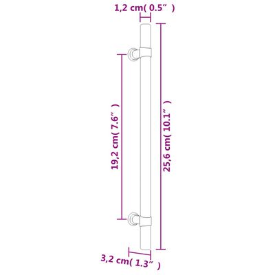 vidaXL Maniglie per Mobili 10 pz Bronzo 192 mm in Acciaio Inox